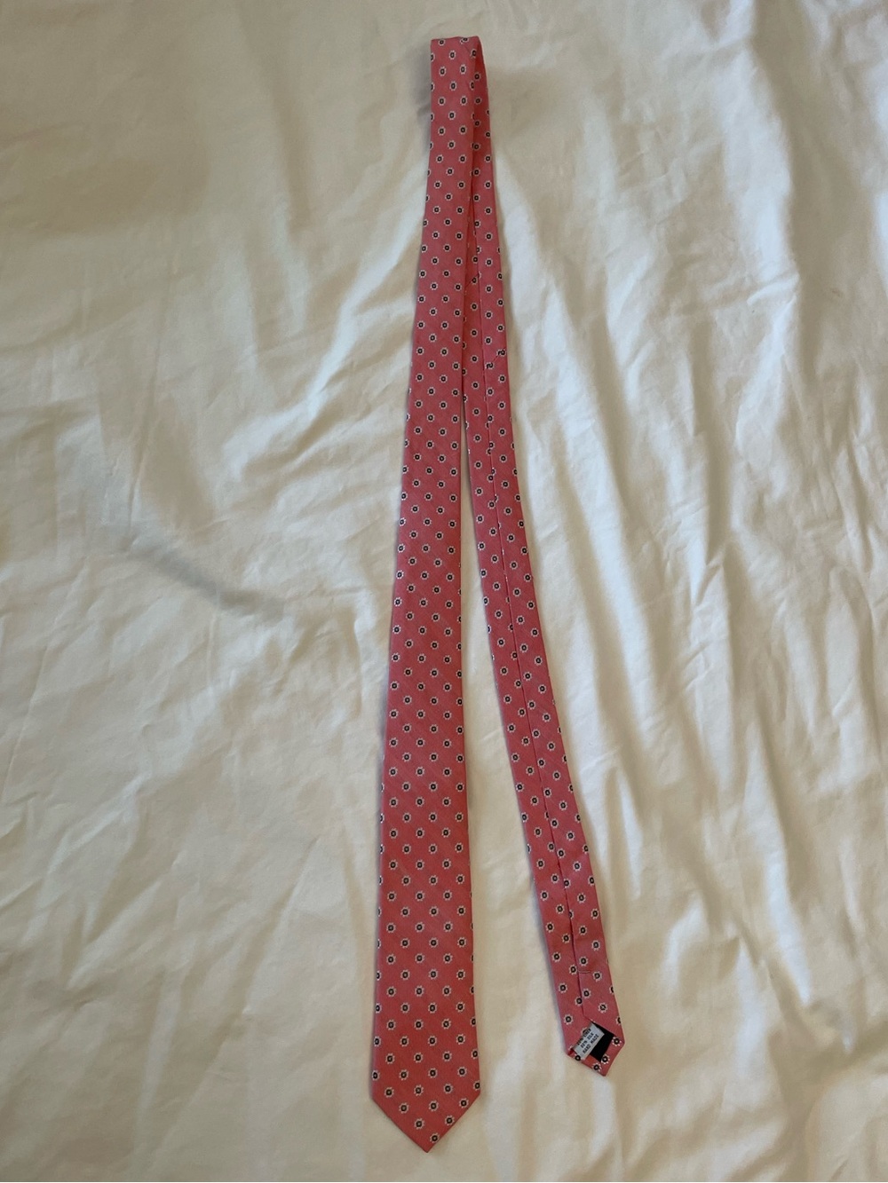 The Tie Bar Pink Floral Slim Tie with Navy & White Accents - Picture 3 of 6